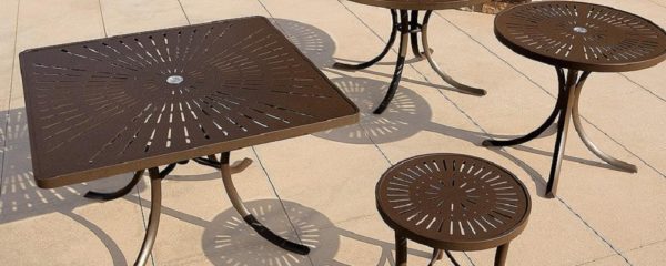 LaStratta Patterned Aluminum Tables by Tropitone